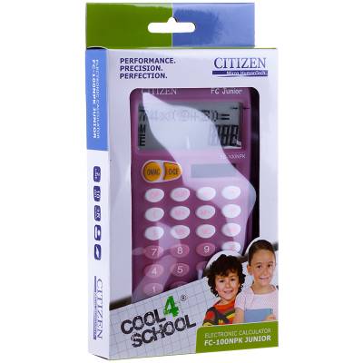 КанцРЦ Калькулятор настольный Citizen FC-100NPK, 10 разр., двойное питание, 76*128*17мм, розовый FC